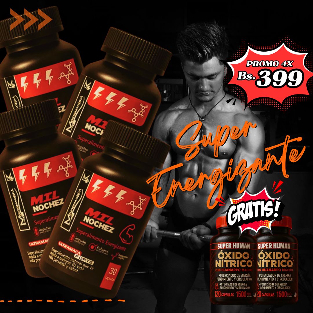 PROMO 4 frascos de Mil Nochez + gratis 2 frascos de Oxido Nitrico 🎁