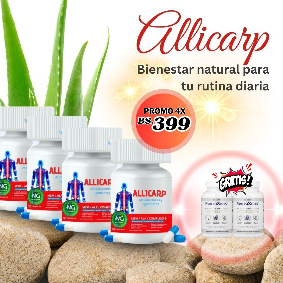 PROMO 4 frascos de Allicarp + GRATIS 🎁 2 frascos de Neurazenx