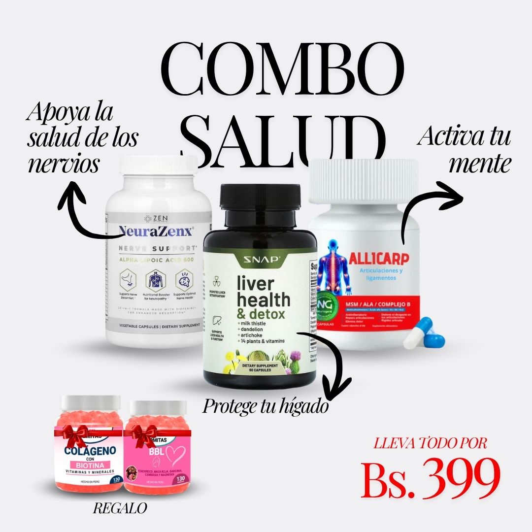 PROMO  1 ALLICARP + 1 LIVER HEALTH +  1 NEURAZENX + REGALO GOMITAS DE COLAGENO