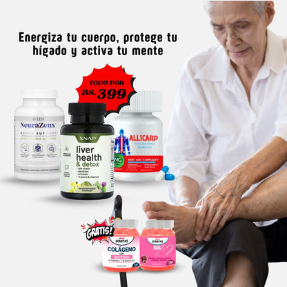 PROMO  1 ALLICARP + 1 LIVER HEALTH +  1 NEURAZENX + REGALO GOMITAS DE COLAGENO