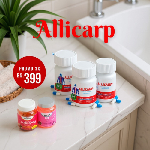 PROMO 3 frascos de Allicarp + GRATIS 🎁 2 frascos de gomitas funcionales